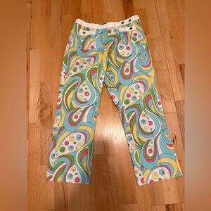 Etcetera funky perfect paisley vintage cropped pants